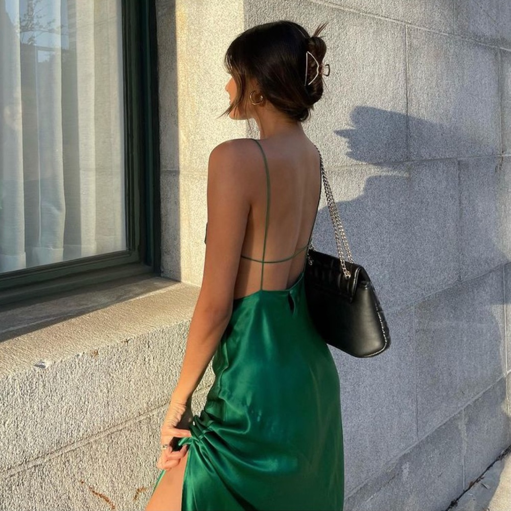 NWT Zara Long 100% Mulberry Silk Dress - Picture 11 of 11